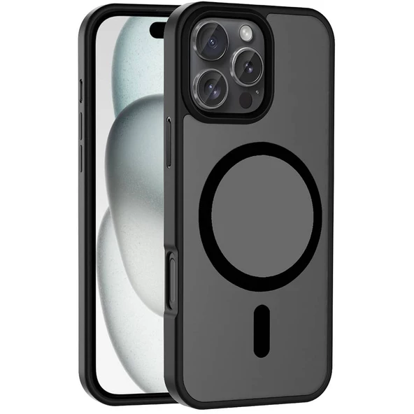 iPhone 16 Pro Max Kılıf Magsafe Şarj Özellikli Mat Arka Yüzey Sio Kılıf - Resim 2