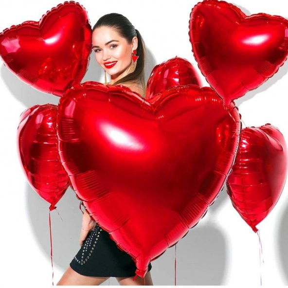Büyük Kırmızı Kalp Balon 14 Şubat Sevgililer Günü Aşk Balonları - 3
