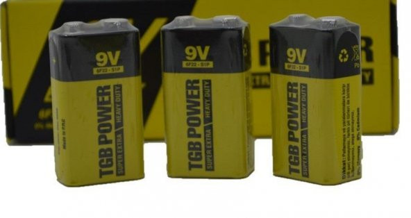 Alkalin 9V Pil 6F22 9 Volt Pil 1 Adet Fiyatıdır. 6F22-S1P - 3
