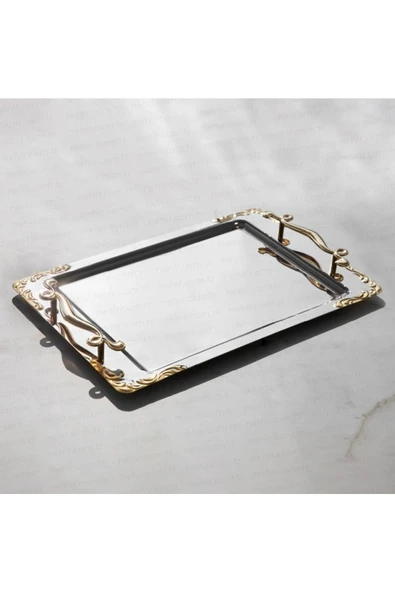 Nehir Lalezar Altın Çay Tepsisi ürün görseli 1