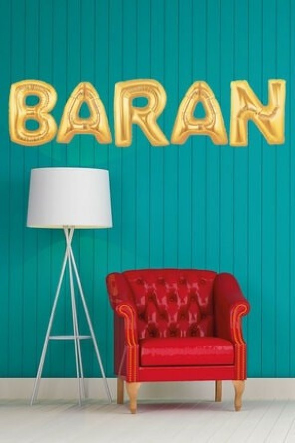 doğum günü Baran altın harf folyo balon set