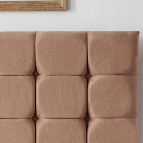 Niron Rama Çift Kişilik Yatak Başlığı - 160 cm Sütlü Kahve Kumaş Başlık - 5