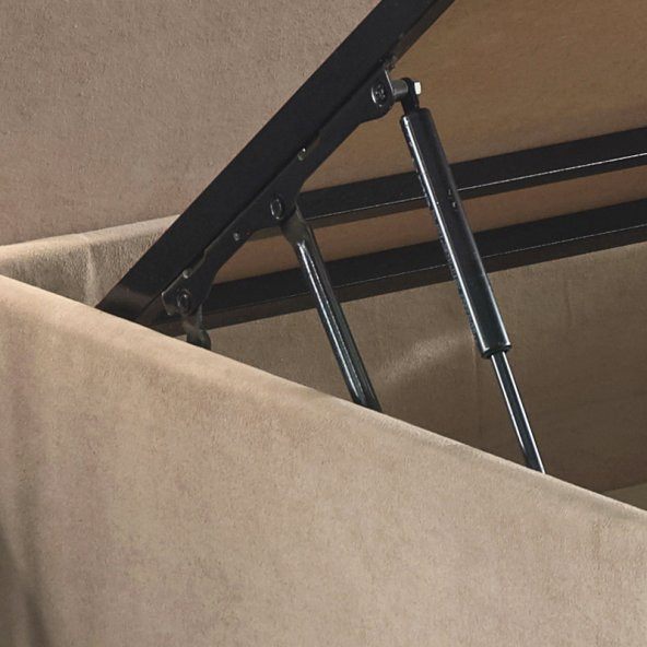 Niron Rama Baza ve Başlık Seti 180x200 cm Çift Kişilik Sütlü Kahve Kumaş Baza ve Başlığı Soho Kumaş - 8