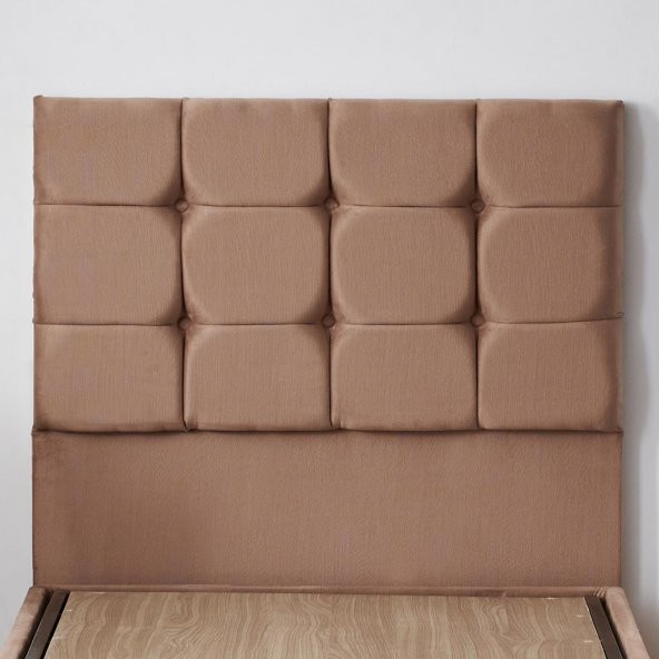 Niron Rama Baza ve Başlık Seti 100x200 cm Tek Kişilik Sütlü Kahve Kumaş Baza ve Başlığı Soho Kumaş - 10