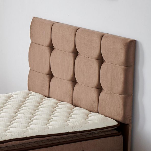 Niron  Rama Tek Kişilik Yatak Başlığı - 100 cm Sütlü Kahve Kumaş Başlık