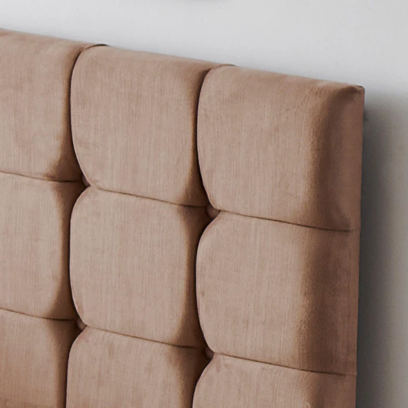 Niron  Rama Tek Kişilik Yatak Başlığı - 120 cm Sütlü Kahve Kumaş Başlık - Resim 4