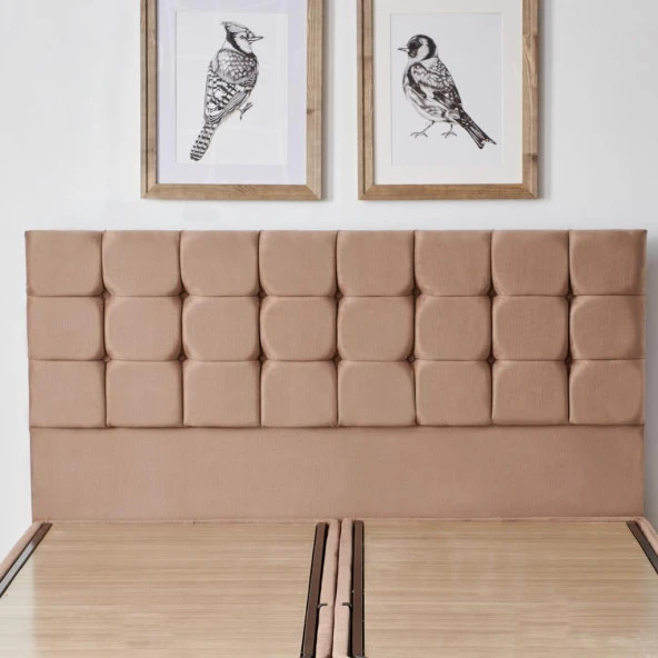 Niron  Rama Çift Kişilik Yatak Başlığı - 180 cm Sütlü Kahve Kumaş Başlık - 7