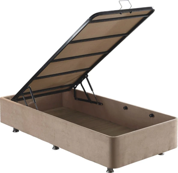 Niron Rama Baza ve Başlık Seti - 90x190 cm Tek Kişilik Sütlü Kahve Kumaş Baza ve Başlığı Soho Kumaş - 4