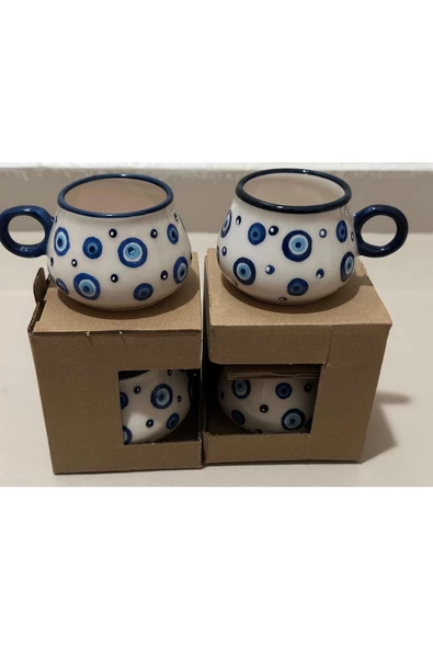 2 li Nazar Boncuk Bombeli Kupa-Mug /Tepsi - 4
