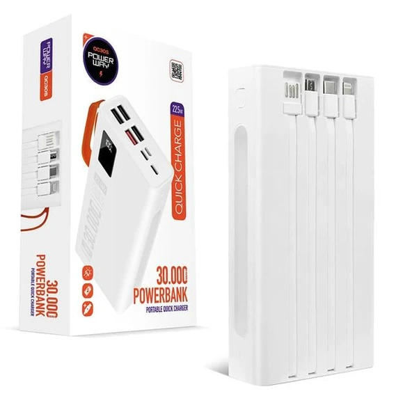Powerway QC30S 30000Mah Dijital Göstergeli Powerbank - 4