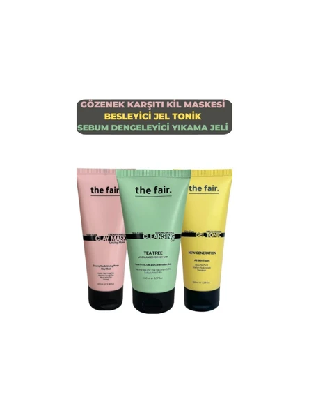 the fair. Gözenek Karşıtı Kil Maskesi Besleyici Jel Tonik ve Nemlendirici Yıkama Jeli Seti ürün görseli