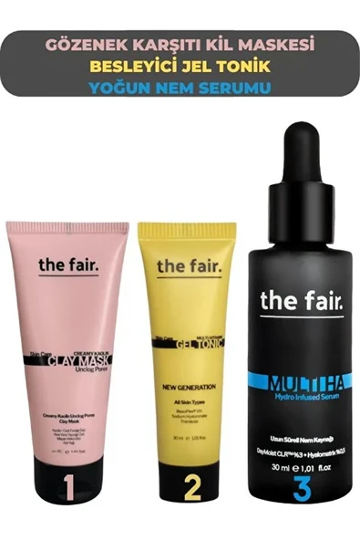 the fair. Gözenek Karşıtı Kil Maskesi 30 ml Besleyici Jel Tonic ve Yoğun Nem Serumu ürün görseli 1