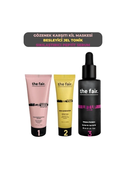 the fair. Gözenek Karşıtı Kil Maskesi 30 ml Besleyici Jel Tonik ve Sıkılaştırıcı Peptit Serum ürün görseli