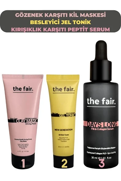 the fair. Gözenek Karşıtı Kil Maskesi 30 ml Besleyici Jel Tonik ve Days Long Serum ürün görseli