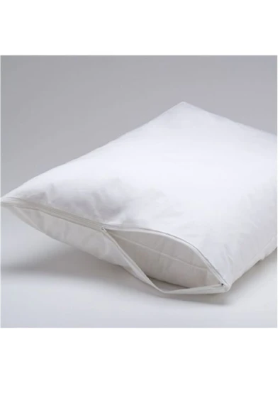 Maki Home 2 Adet Beyaz 50x70 Fermuarlı Sıvı Geçirmez Yastık Koruyucu Kılıf Alez - 4
