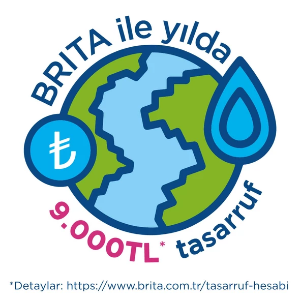 Brita Marella XL Maxtra Pro All-In-1 Filtreli Su Arıtma Sürahisi - Mavi, 3,5 lt - 3