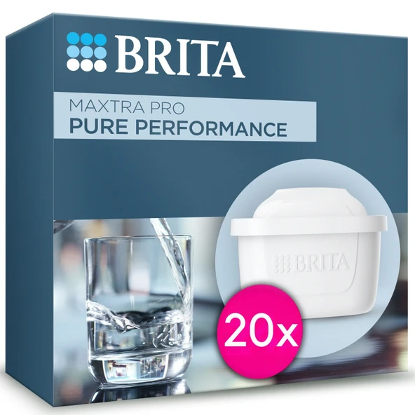 BRITA MAXTRA PRO Pure Performance Yedek Su Arıtma Filtresi, 20’li