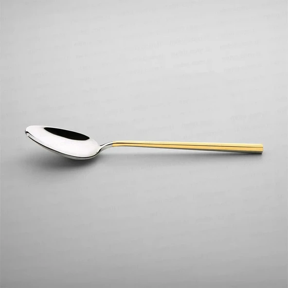 Nehir Gloria Altın Sade 6 Kişilik 36 Parça Çatal Kaşık Bıçak Takımı - Resim 3