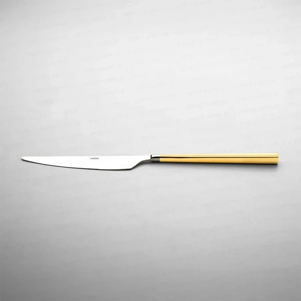 Nehir Gloria Altın Sade 6 Kişilik 36 Parça Çatal Kaşık Bıçak Takımı - Resim 4