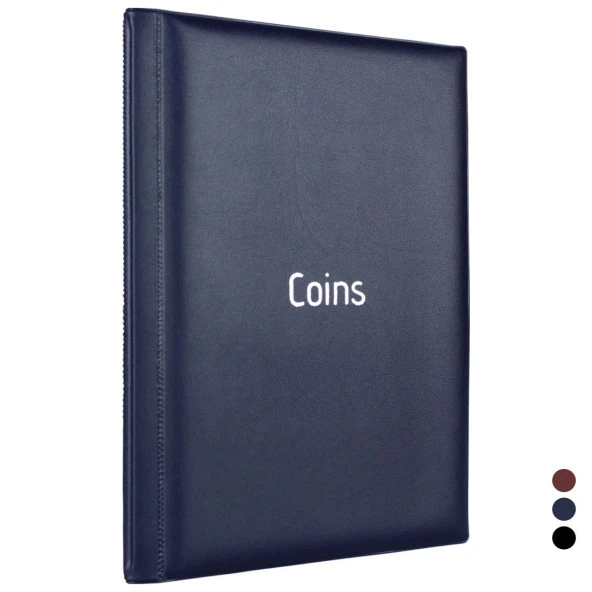 PULKO HistorY 1970 Madeni Para Klasik Cep Albümü 96 (155x205), 8 Yaprak, Her Yaprakta 40mm Çapında 12 Cep'li, Toplamda 96 Adet Madeni Para Kapasiteli,