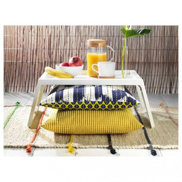 IKEA KLIPSK 56x36x26 CM YATAK KOLTUK TEPSİSİ BEYAZ KATLANABİLİR AYAKLAR - 5