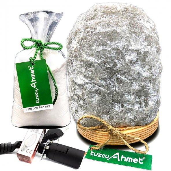 Tuzcu Ahmet 9-10 Kg Doğal Çankırı Tuz Lambası 1 Kg Kaya Tuzu Hediyeli