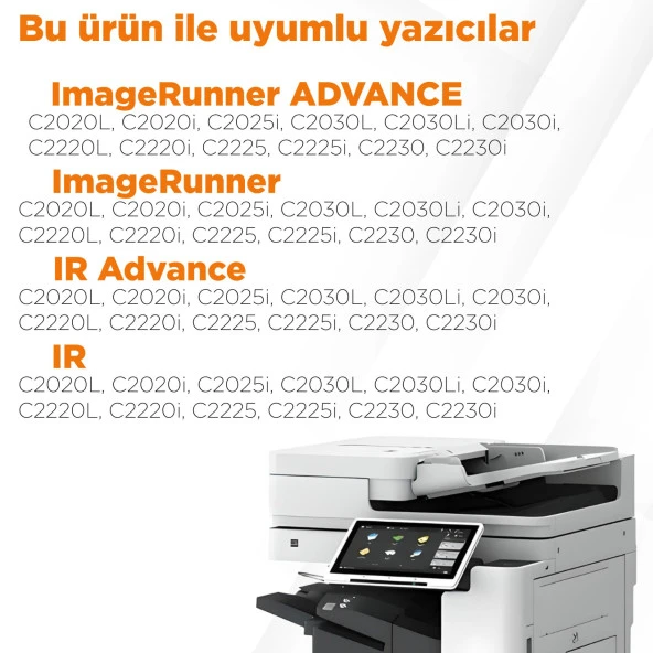 Canon imageRUNNER Advance C2220L Muadil Toner / Canon CEXV34 Takım - 4