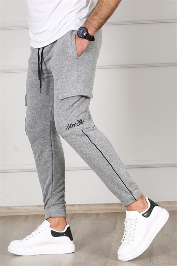 Madmext Gri Cepli Erkek Eşofman 4828 - 2