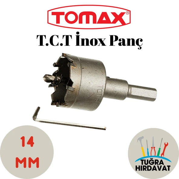 Tomax T.C.T. Metal  Paslanmaz İnox Delme Testere Panç 14 mm - Resim 2