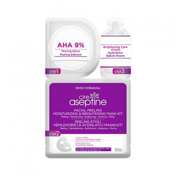 Cire Aseptine Peeling Etkili Nemlendirici Aydınlatıcı Yüz Maske Kiti
