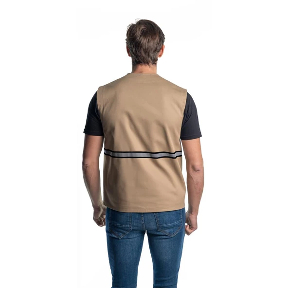 Şensel, Reflektörlü Yelek, Bej-Siyah -118E3657- İş Yeleği-Vest - 2