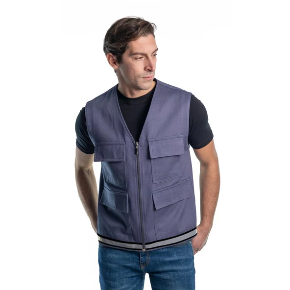 Şensel, Reflektörlü Yelek, Gri -118E1631- İş Yeleği-Vest