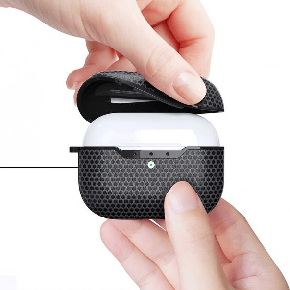 Ceponya Apple Airpods Pro Kılıf Bal Peteği Ultra Koruma Silikon - 6