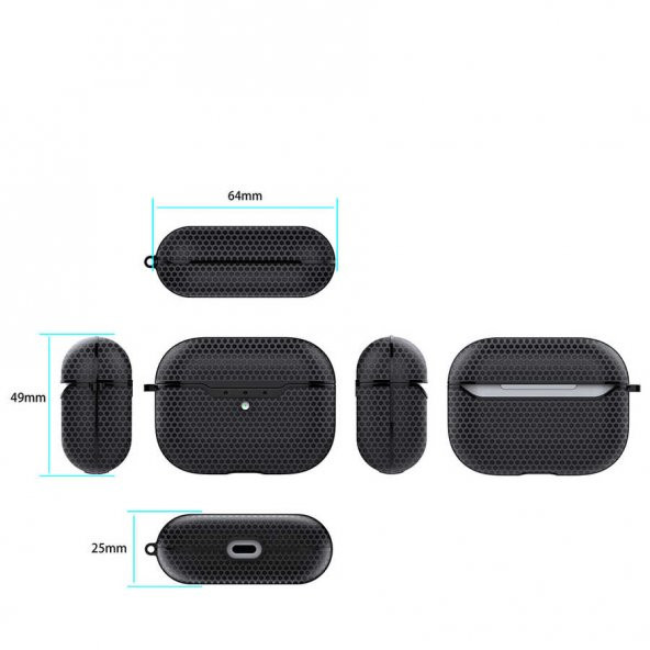 Ceponya Apple Airpods Pro Kılıf Bal Peteği Ultra Koruma Silikon - 11