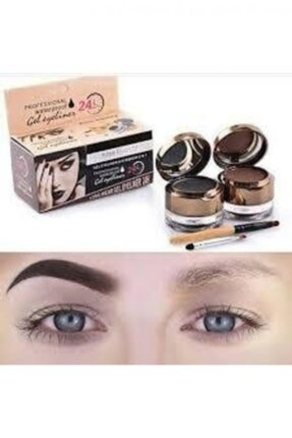 Kiss Beauty Siyah Kahverengi Kaş Farı Jel Eyeliner 4 Lü Set