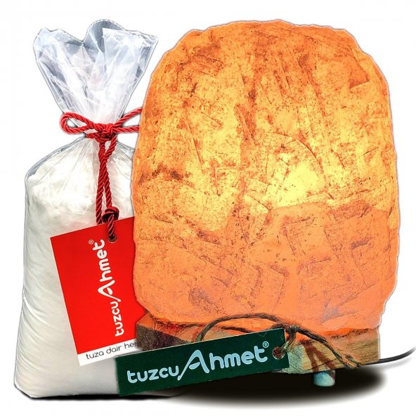 Tuzcu Ahmet Beyaz Tuzdan Yapılmış 2-3 kg Tuz Lambası 1 Kg Kristal Kaya Tuzu Hediyeli