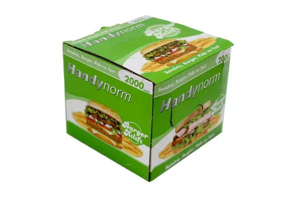 Handynorm Hamburger Burger Pide Tost Sandviç Kılıfı Poşeti - 12.5x12.5 Cm. - 2000 Adetlik 3 Kutu - 4