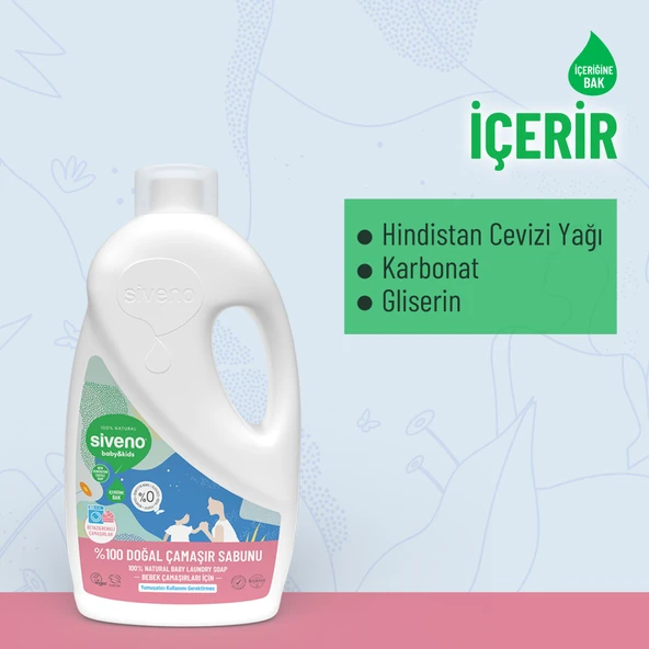 Siveno %100 Doğal Bebek Çamaşır Sabunu Kendinden Yumuşatıcılı Bitkisel Deterjan Konsantre Vegan 1000 ml X2 Adet - 5