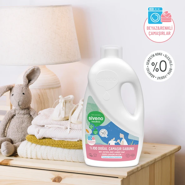 Siveno %100 Doğal Bebek Çamaşır Sabunu Kendinden Yumuşatıcılı Bitkisel Deterjan Konsantre Vegan 1000 ml X2 Adet - 3