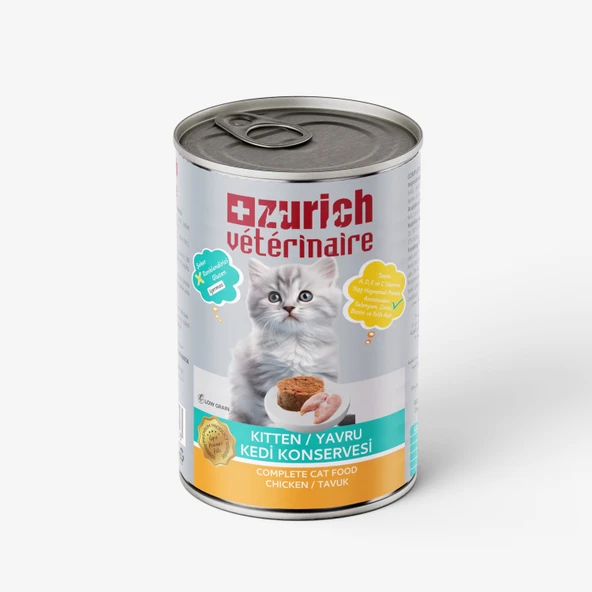Zurich Veterinaire Pate Tavuklu Yavru Kedi Konservesi 415 gr ürün görseli