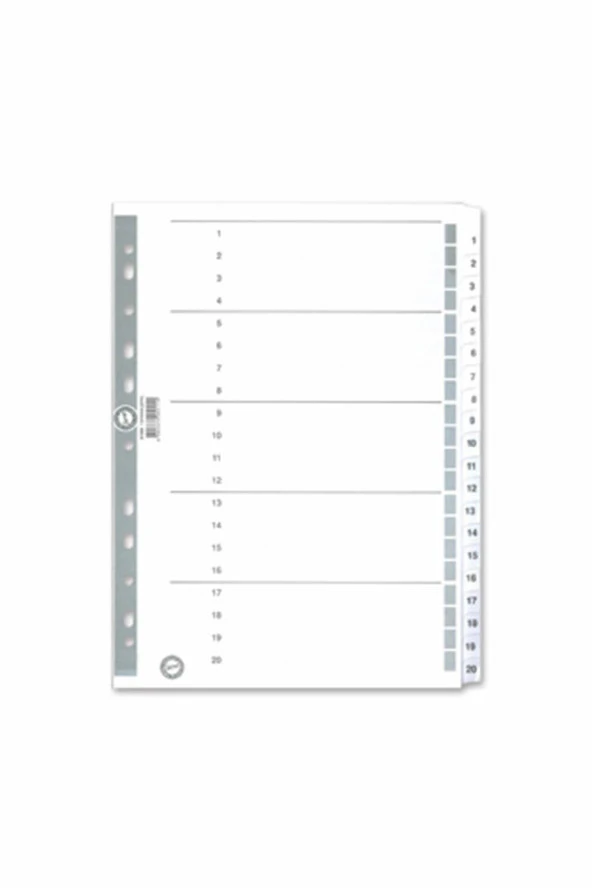 Serve Seperatör 1-20 Rakamlı Kağıt A4 SV5326