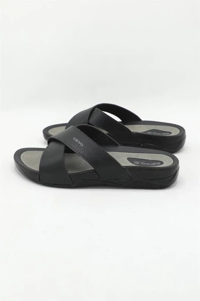 Ceyo 9877 Erkek Anatomik Çapraz Terlik Siyah 40-45 - 2