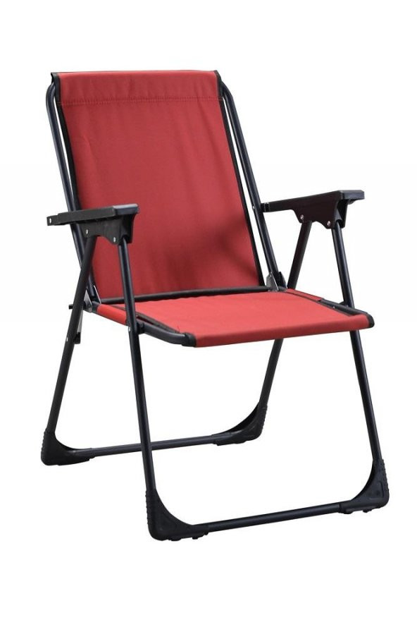 Leva Lüks Katlanır Sandalye Metal Ayaklı Kırmızı