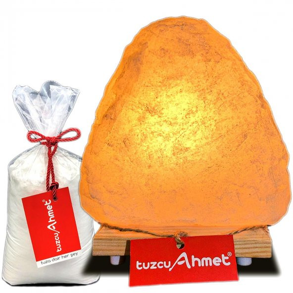 Tuzcu Ahmet Beyaz Tuzdan Yapılmış 3-4 kg Tuz Lamba Kaya Tuzu Hediyeli