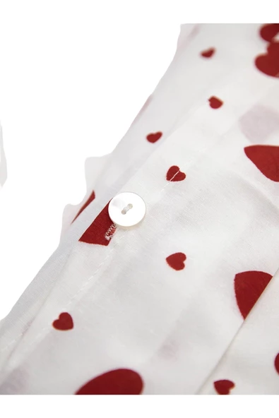 Kırmızı Kalpli Çift Kişilik Nevresim Takımı Pamuklu 160x200 Cm - 4