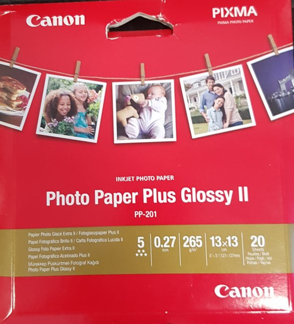 Canon Photo Paper Plus Glossy II PP-201 13x13 Photo Paper 265