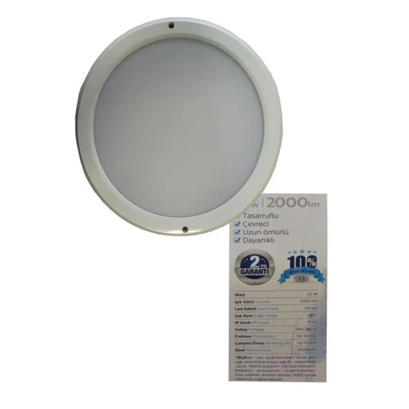 Teletek 22W Led Glob Günışığı 4000K - Resim 3