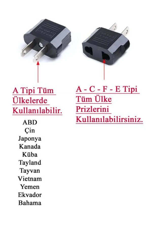 Amerikan - Türk Priz Çevirici Adaptör - 3