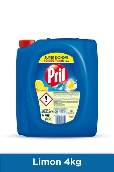Pril Limon 4 Kg X 4 Adet Sıvı Bulaşık Deterjanı - 2