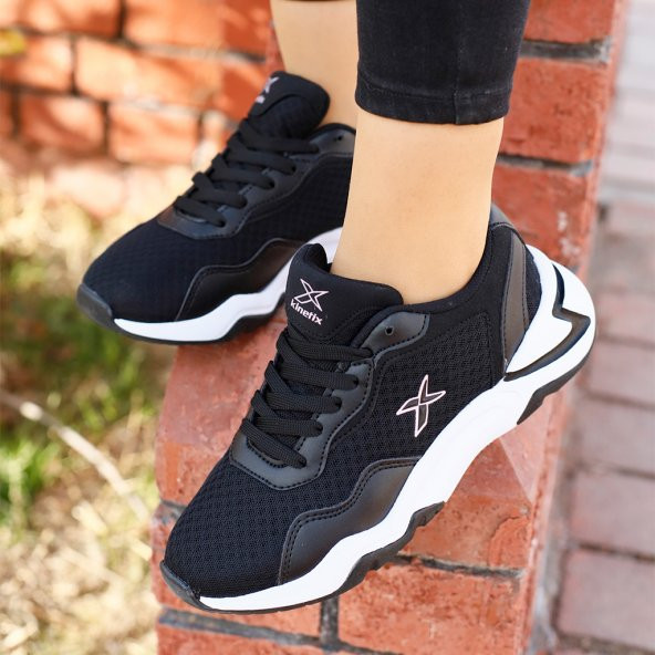 KINETIX SİYAH KADIN ORTOPEDİK TABAN SNEAKER SPOR AYAKKABI - 2